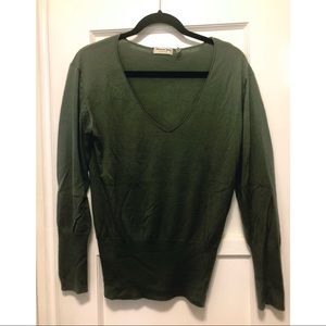 Michael Stars green 100% cashmere sweater